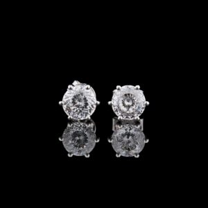 Portuguese Cut Diamond Stud Earrings