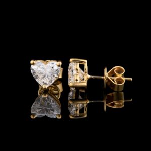 Heart Cut Diamond Stud Earrings