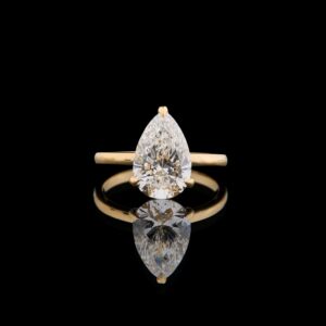 Pear Cut Solitaire Diamond Ring