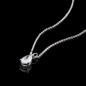 1.50 CT Pear Diamond Pendant Set