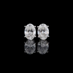 4.15 CT Oval Diamond Stud Earrings