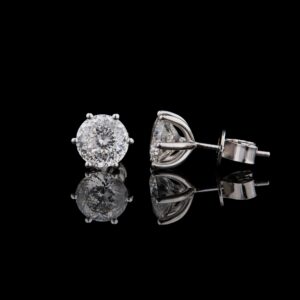 Grand Portuguese Cut Diamond Stud Earrings