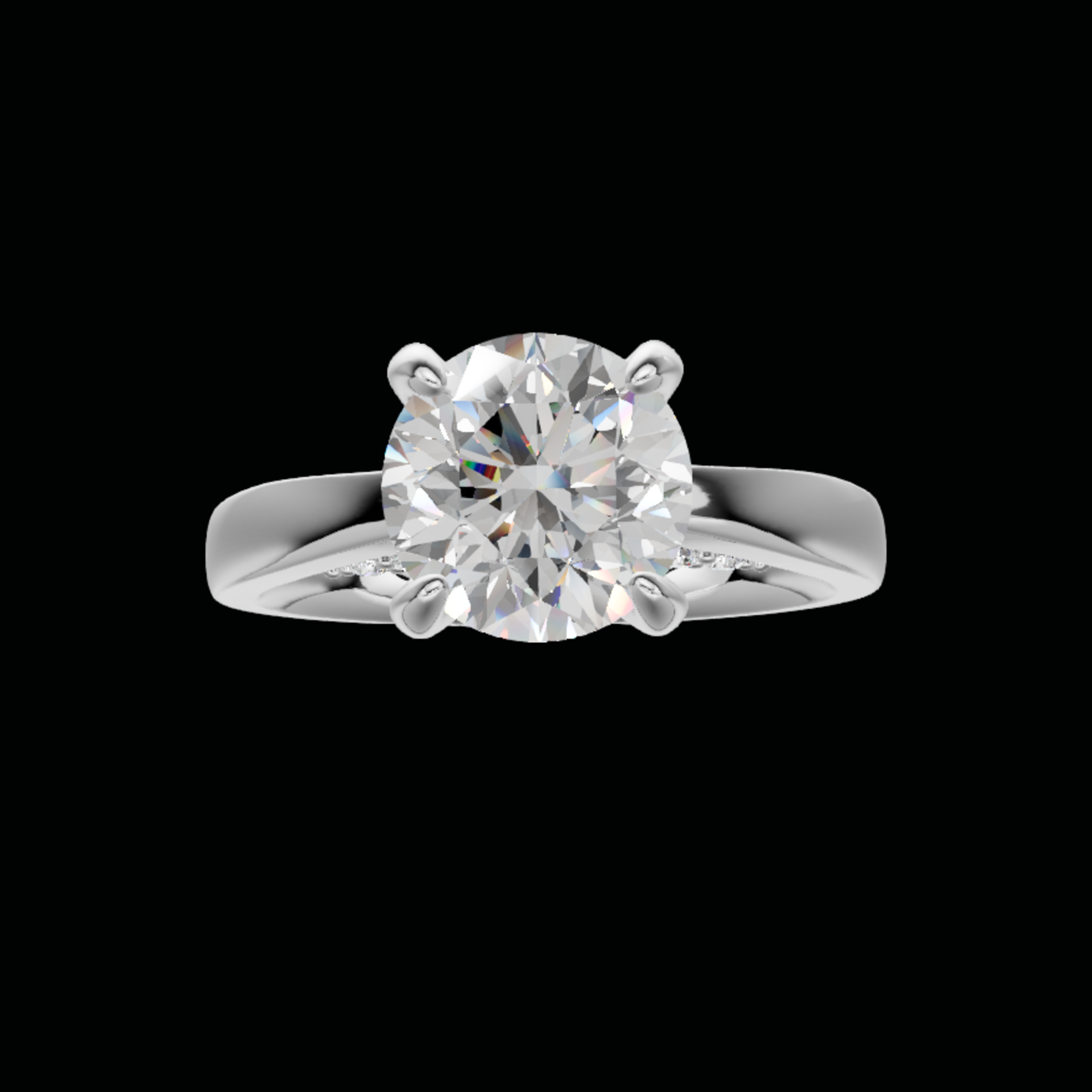 4 Prong Round Solitaire Ring